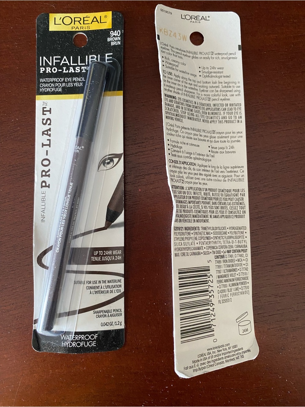 L'Oréal Infallible Pro-Last Waterproof Eye Pencil in Brown 940 - 2 pack